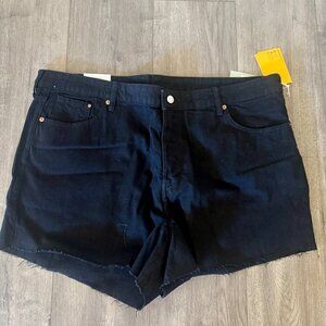 H&M Vintage High-Waisted Black Denim Shorts – Size 20